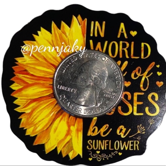 🌻2 for $9 or 4 for $15🌻 Yellow Sunflower 🌻 BE KIND decal for yeti laptop etc - Picture 4 of 10